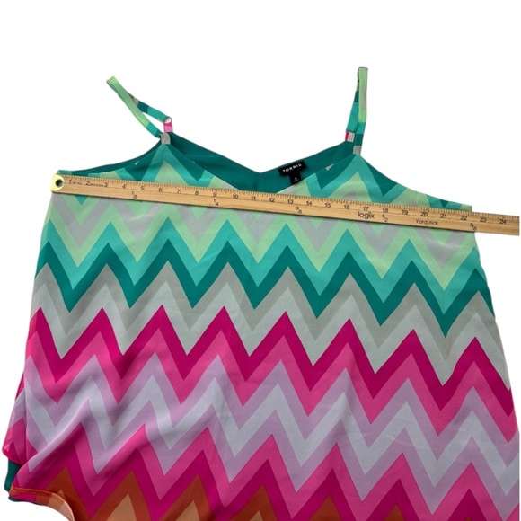 TORRID 0 Plus Size Sophie Multi Chevron Chiffon Double Layer Swing Cami - Picture 12 of 13